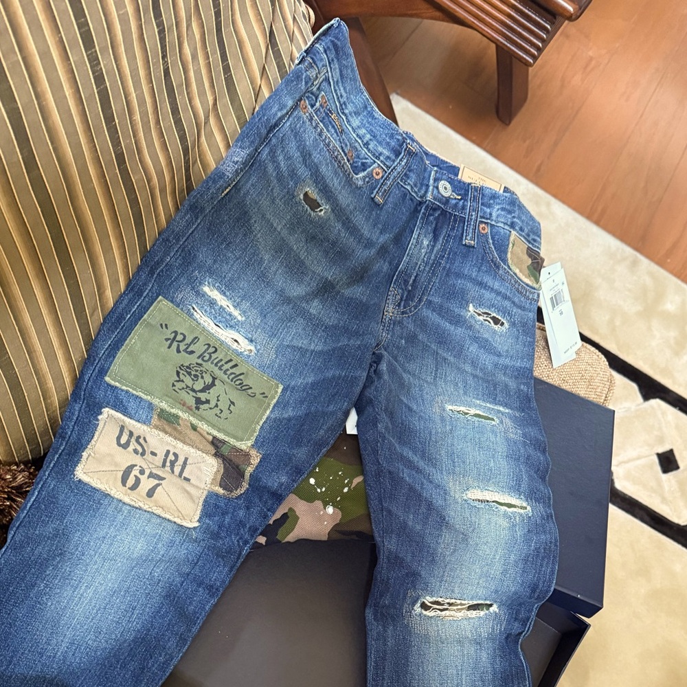 Men's Blue Distressed Jeans